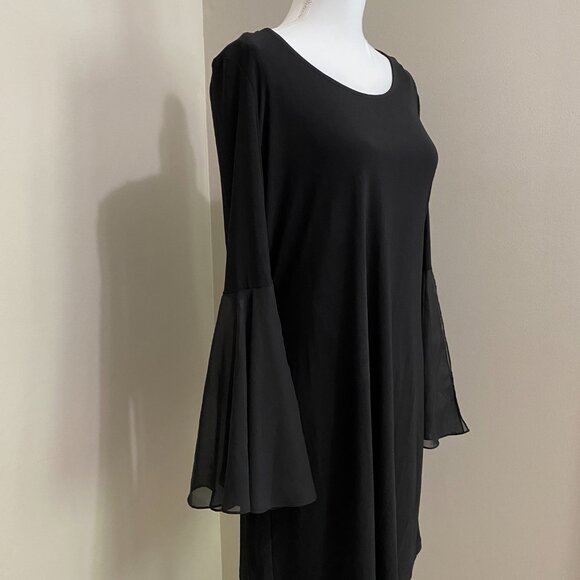 Black Bell Sleeve Dress Comfortable fit Size 12 - Picture 2 of 7